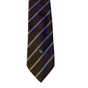 Vintage Christian Dior Tie Used Brown Blue Striped